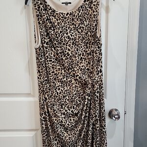 Premise Animal Print Midi Dress - Black and Cream